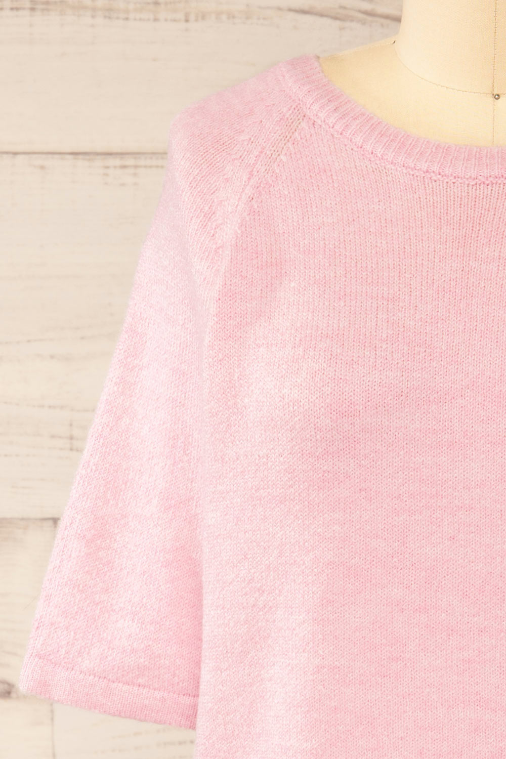 Cotonou Oversized Pink Knit T-Shirt | La petite garçonne front