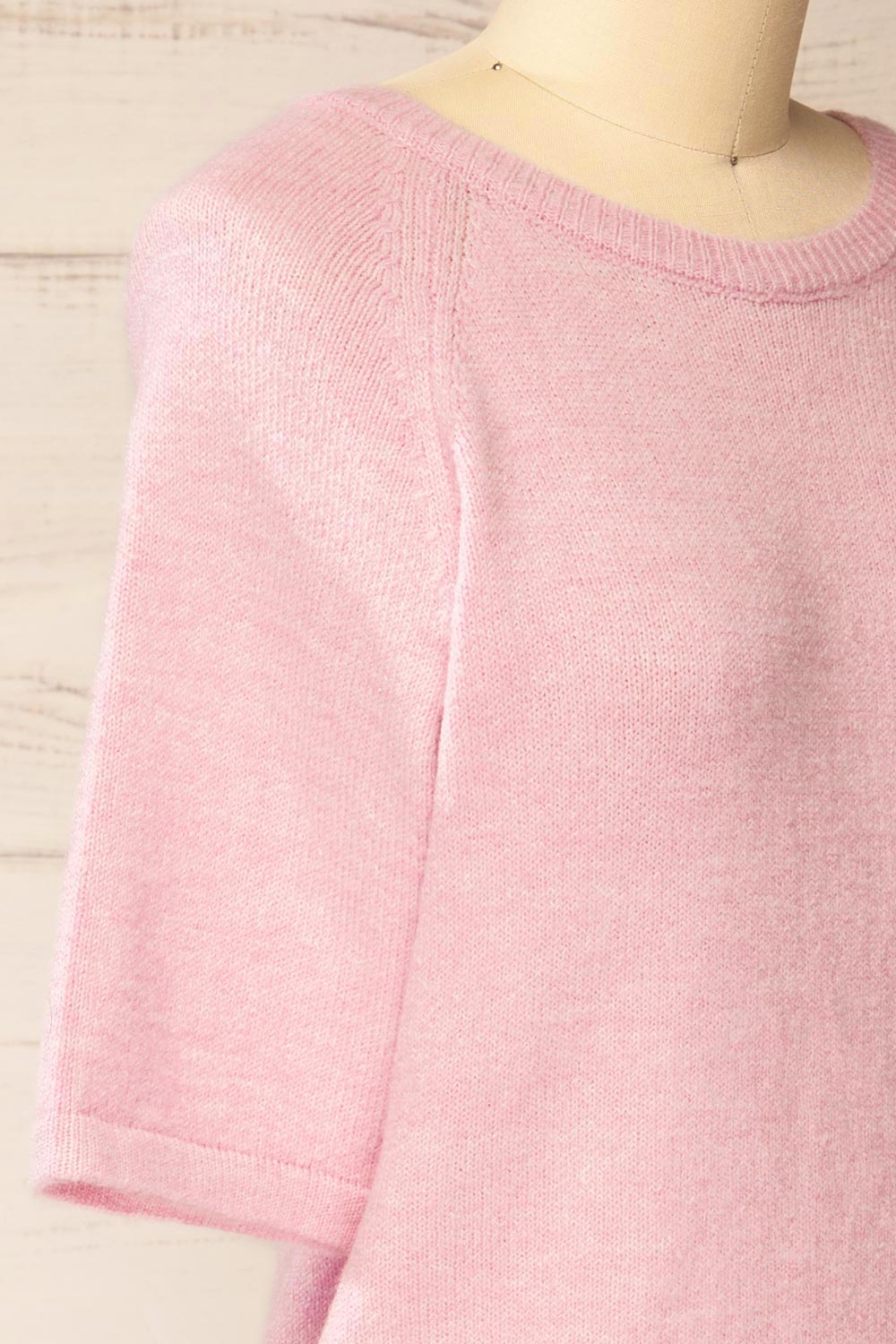 Cotonou Oversized Pink Knit T-Shirt | La petite garçonne side