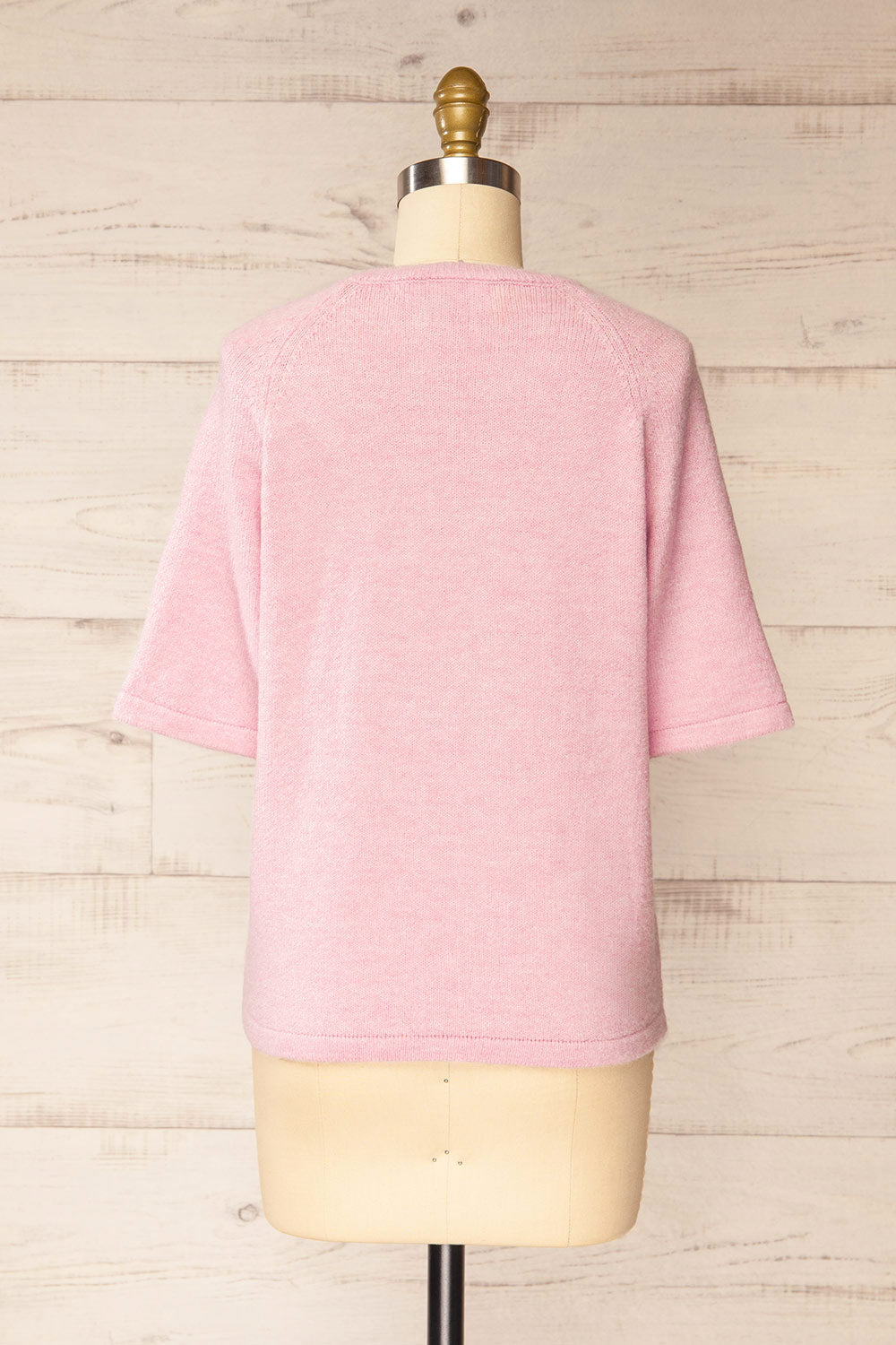 Cotonou Oversized Pink Knit T-Shirt | La petite garçonne back view