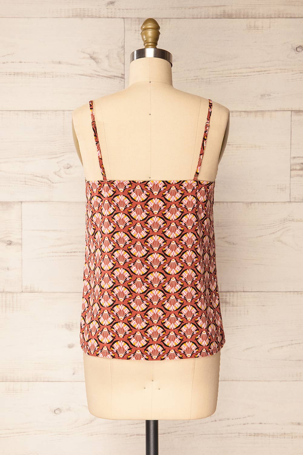 Creteil Pink Patterned Cami Top w/ Thin Straps | La petite garçonne back view