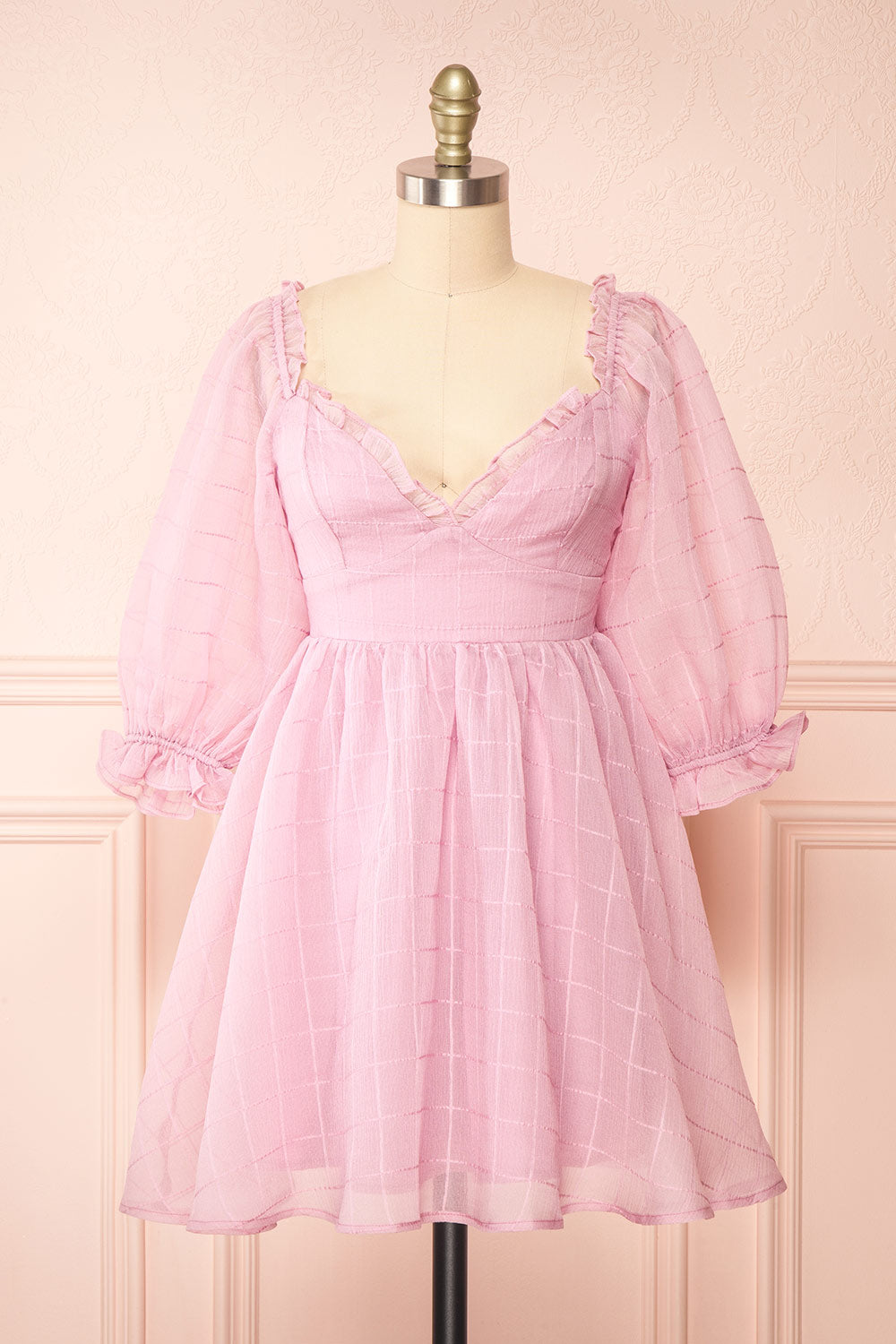 strapless open back dress Adorable Fuchsia Pink Babydoll Dress