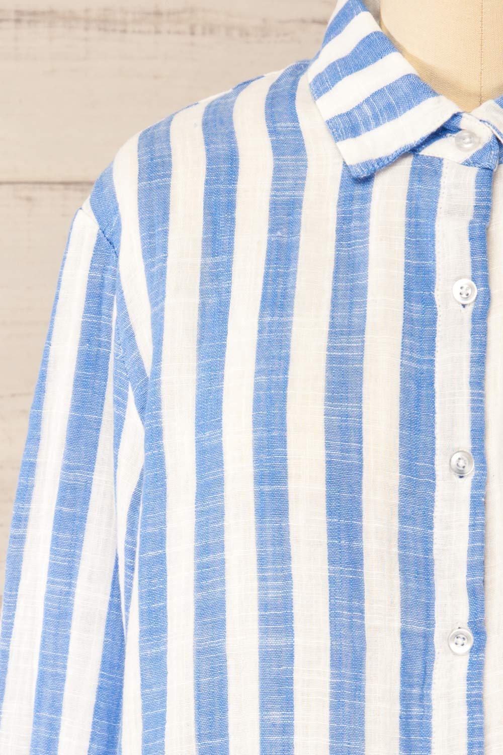 Cucuta Blue Striped Cotton Shirt | La petite garçonne front