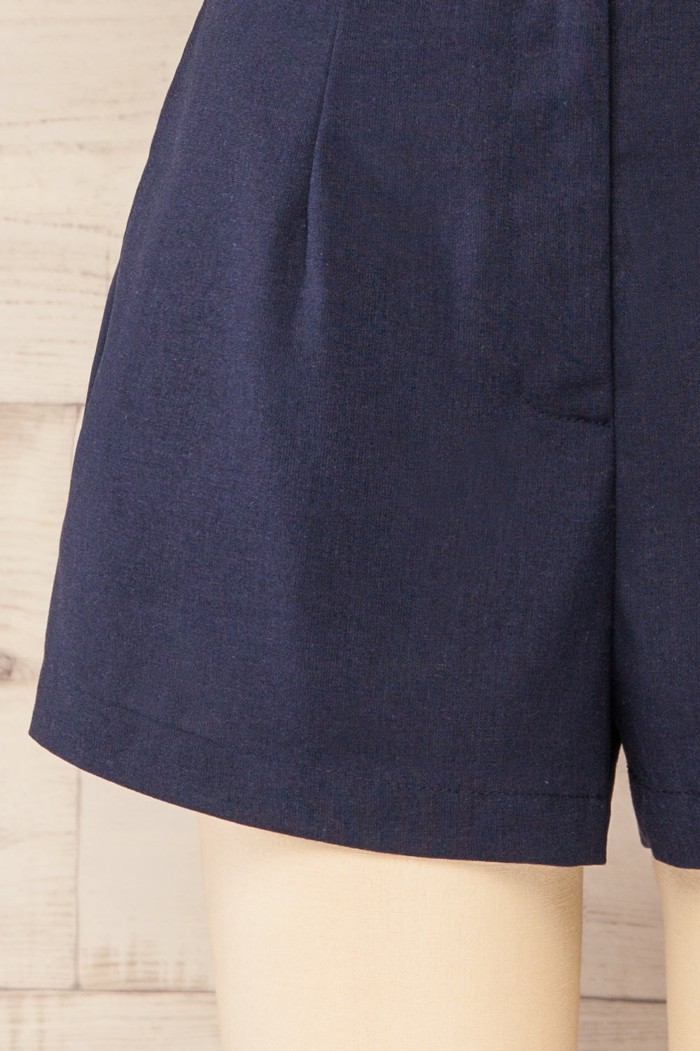 Cuiaba Navy Mid-Waisted Shorts with Pockets | La petite garçonne bottom
