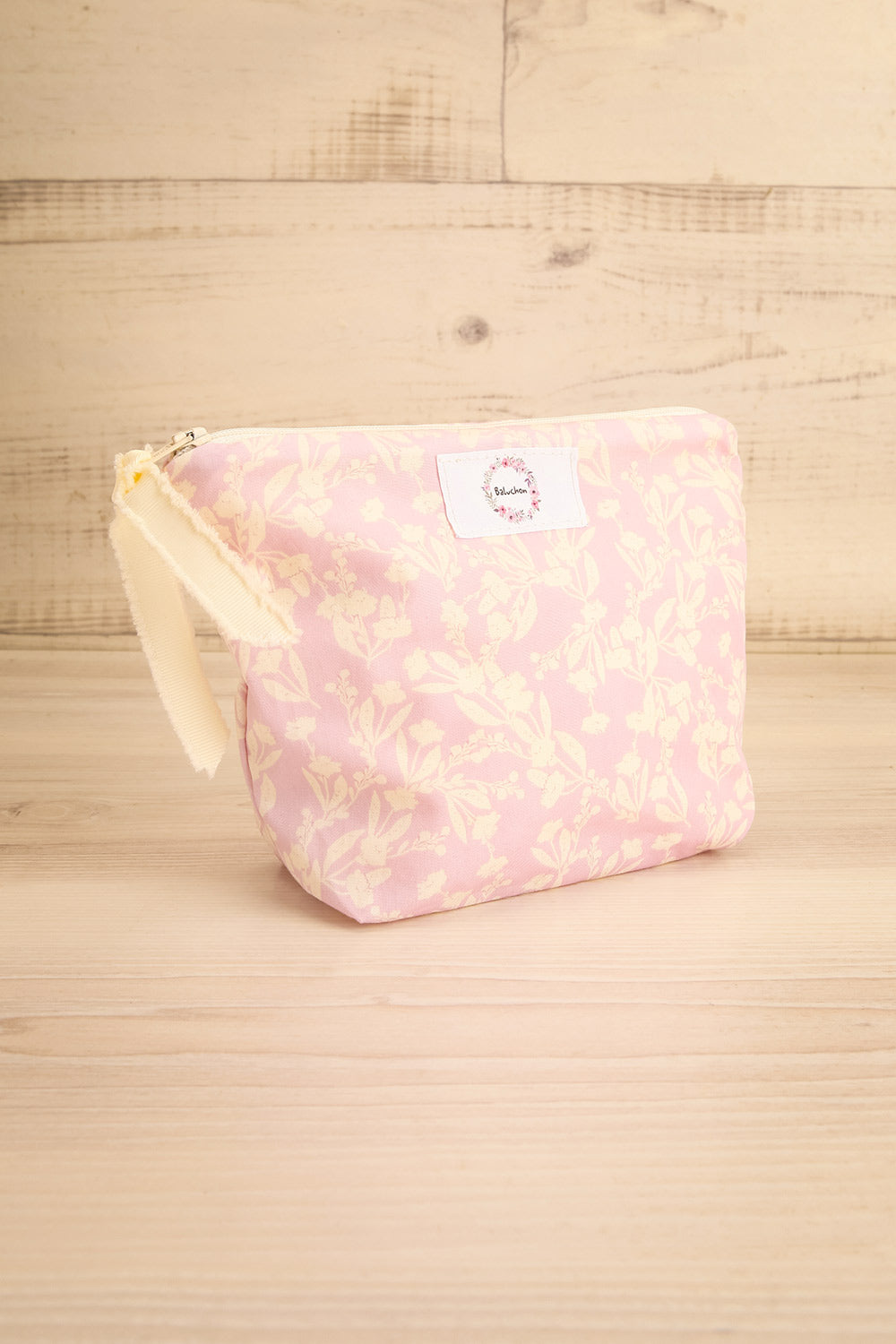 Cygne Floral Cosmetic Bag | Maison garçonne side view