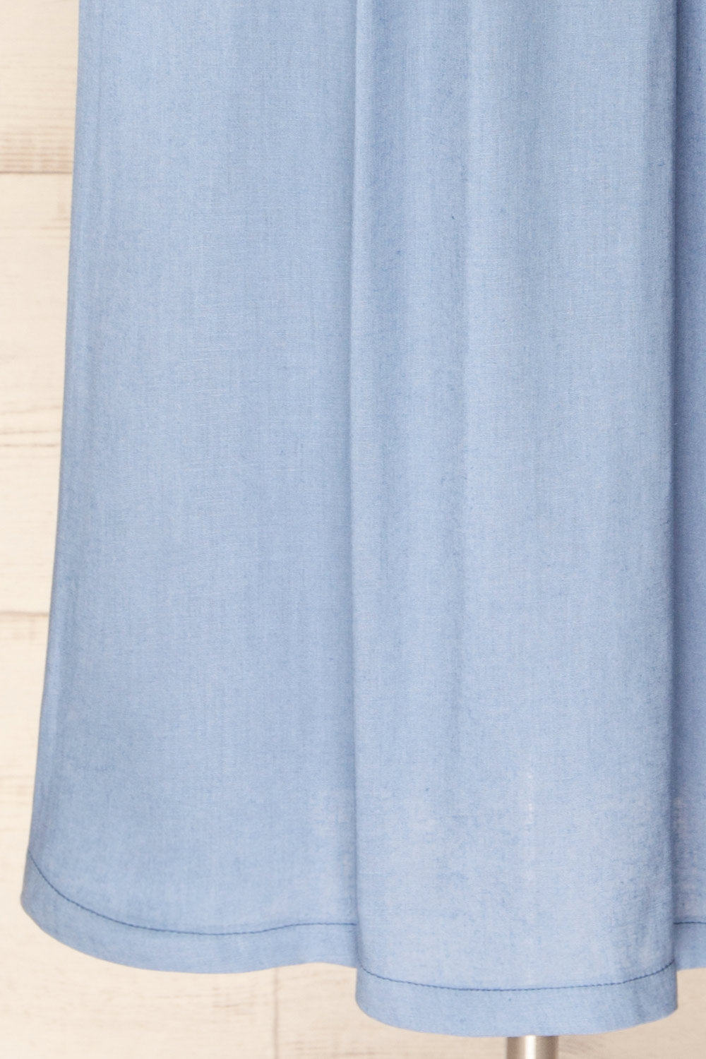 Cyriel Blue Linen Midi Skirt with Pockets | La petite garçonne bottom