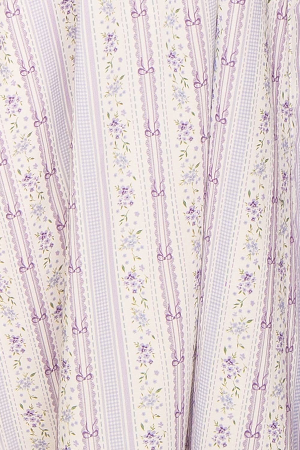 Daiko Lilac Floral A-Line Maxi Dress with Corset Bust | Boutique 1861 fabric