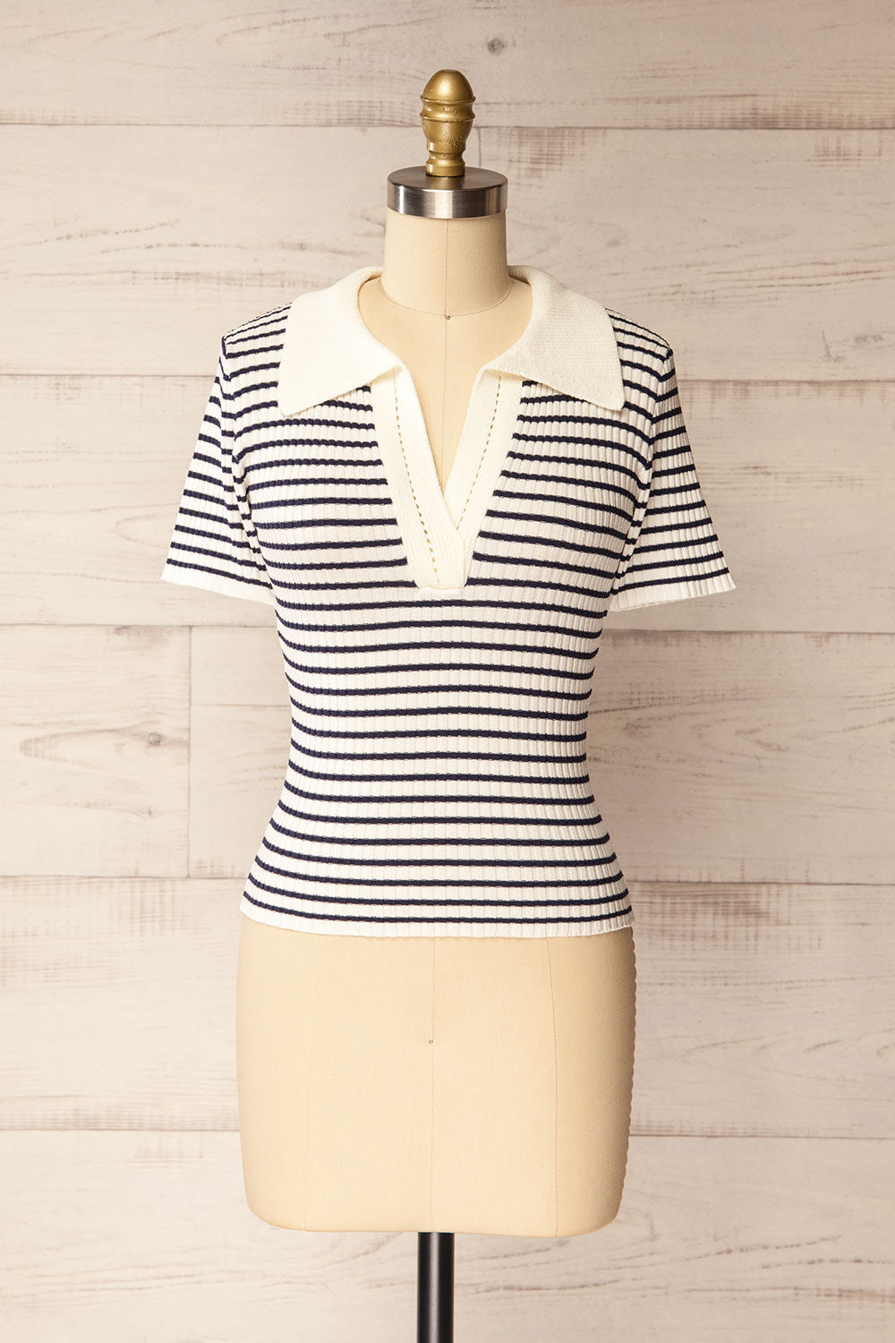 Dalby Striped Stretchable Polo | La petite garçonne front view