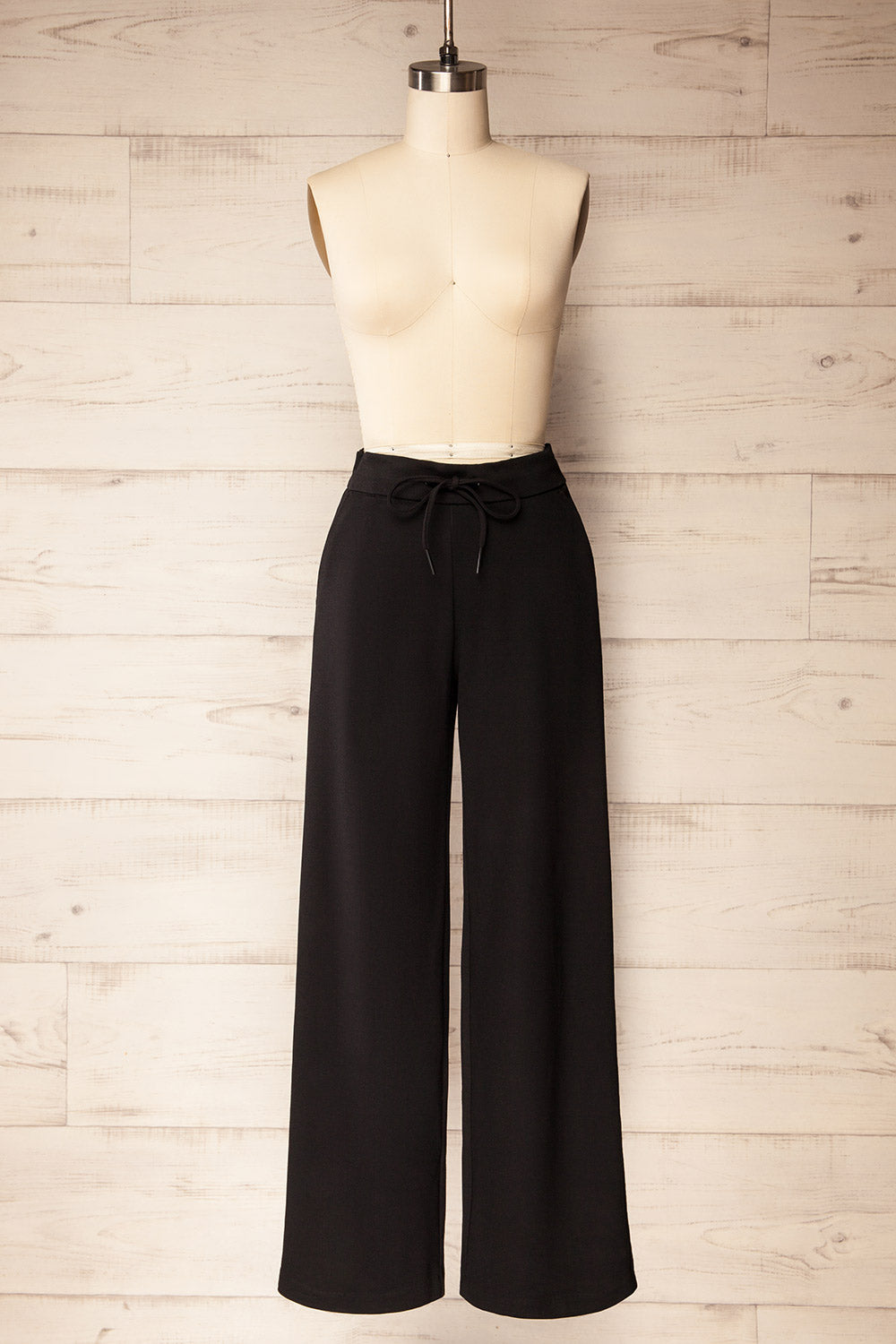 Daman Black Wide Leg Pants | La petite garçonne front view