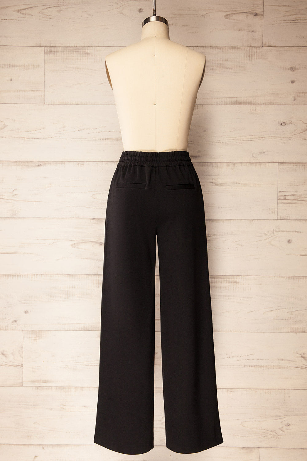 Daman Black Wide Leg Pants | La petite garçonne back view