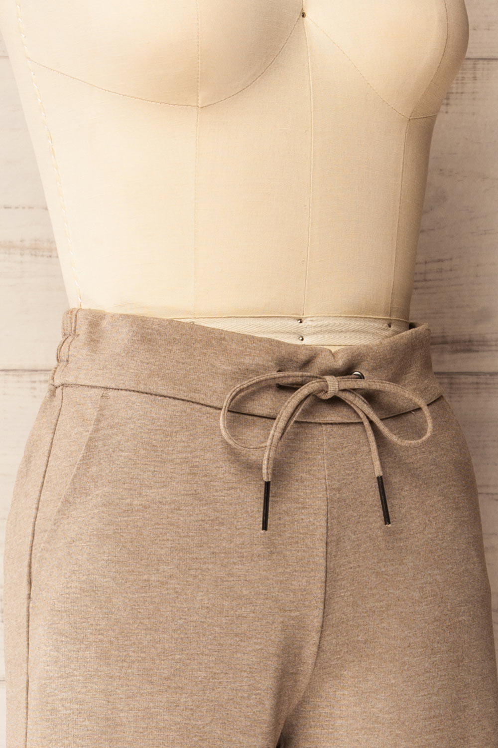 Daman Taupe Wide Leg Pants | La petite garçonne side
