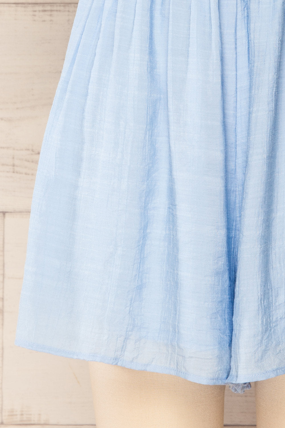 Damascus Blue Short Romper w/ Puffy Sleeves | La petite garçonne bottom