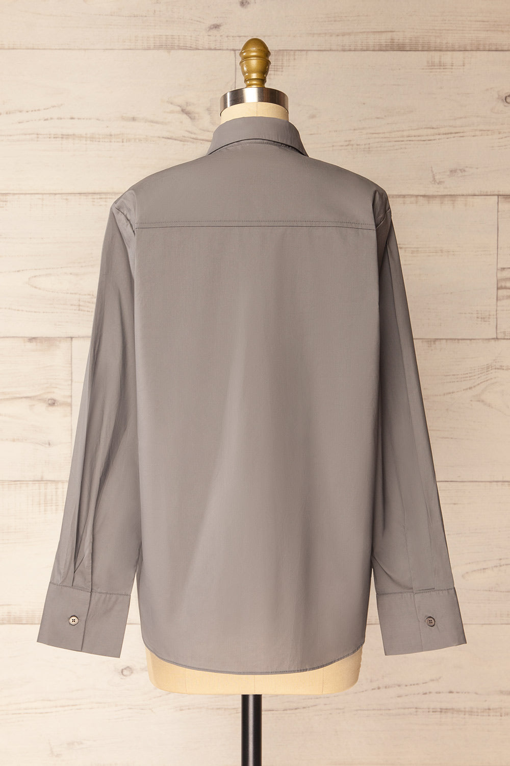 Dametera Buttoned-Up Loose Grey Shirt | La petite garçonne back