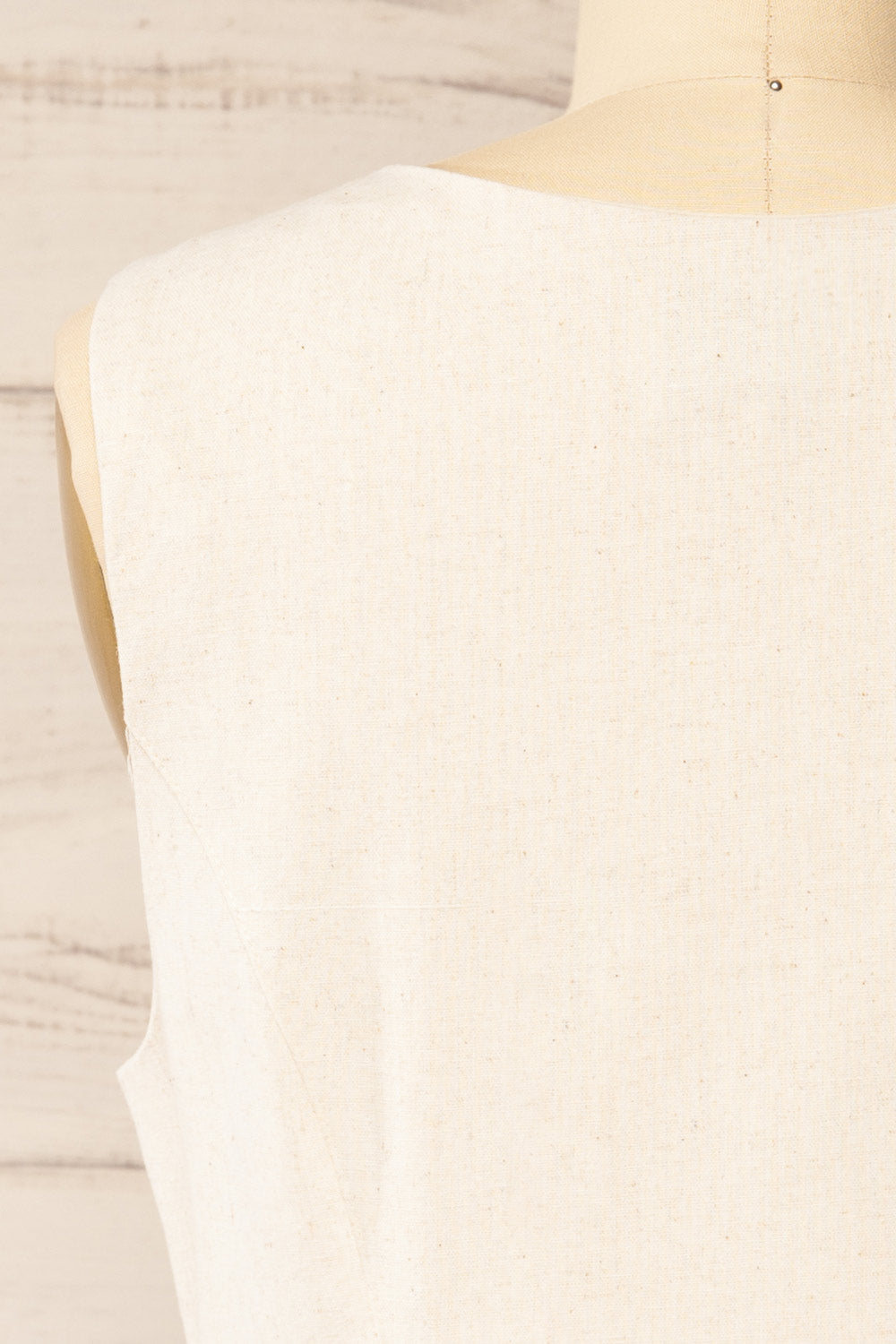 Danda Beige Longline Button-Down Vest Top | La petite garçonne back