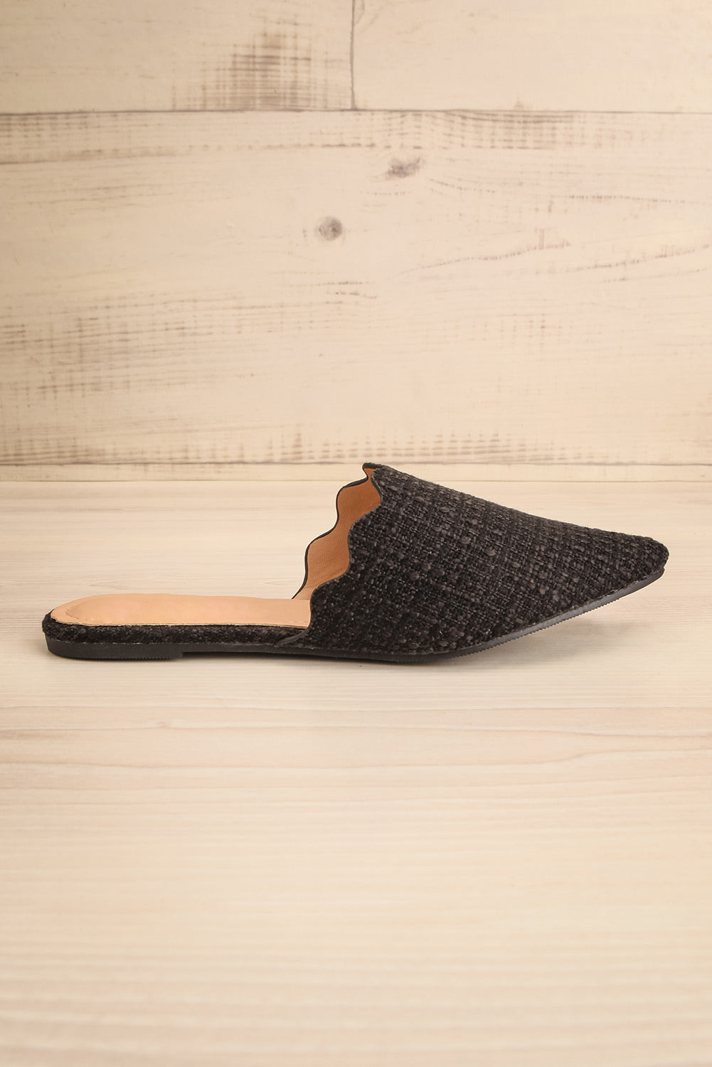 Dandiline Black Tweed Pointed-Toe Mules | La petite garçonne sid eview