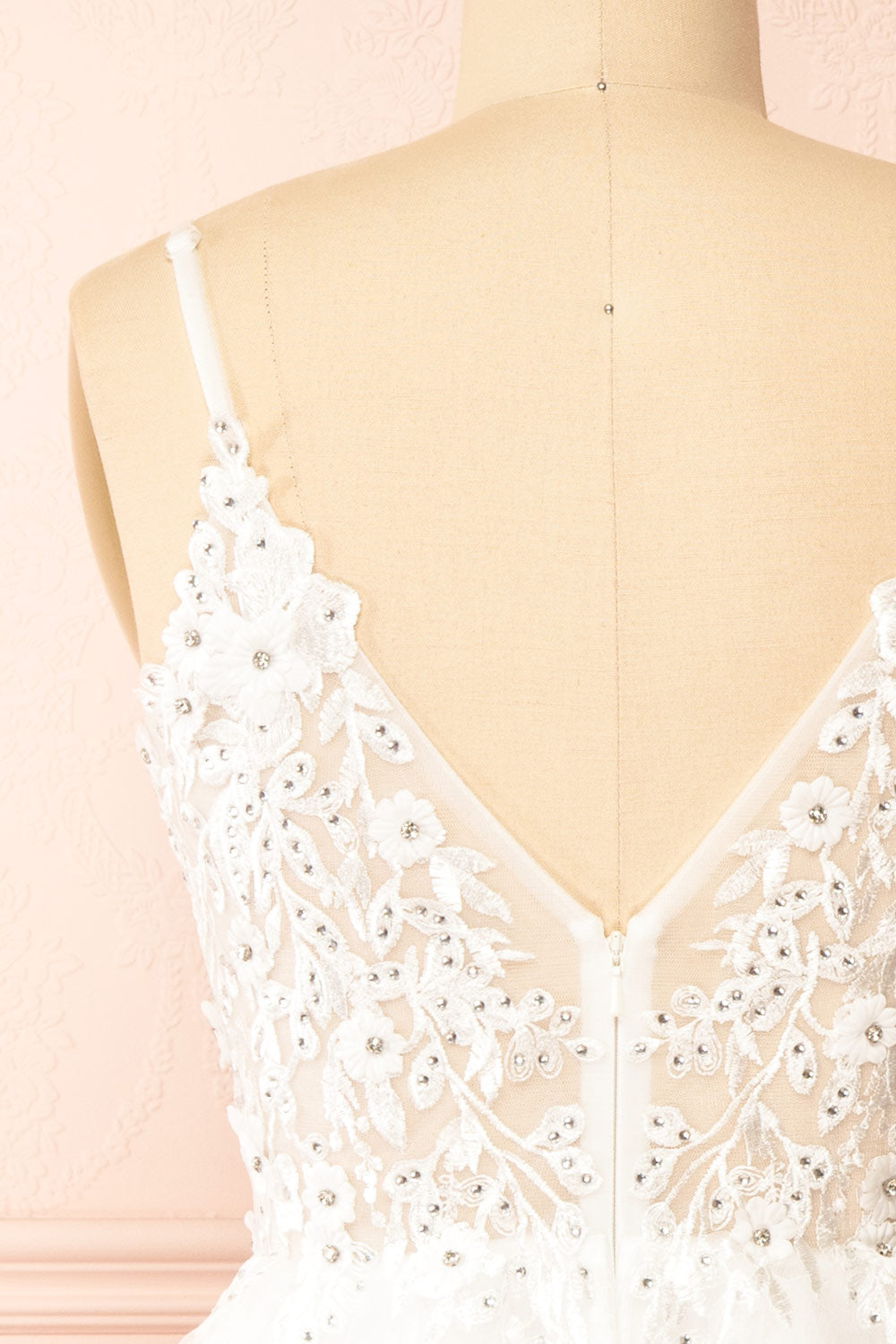 Danna | Short Sparkly White Dress with Embroidery