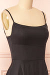 Darcy Black Maxi Satin Dress w/ Slit | Boutique 1861 side