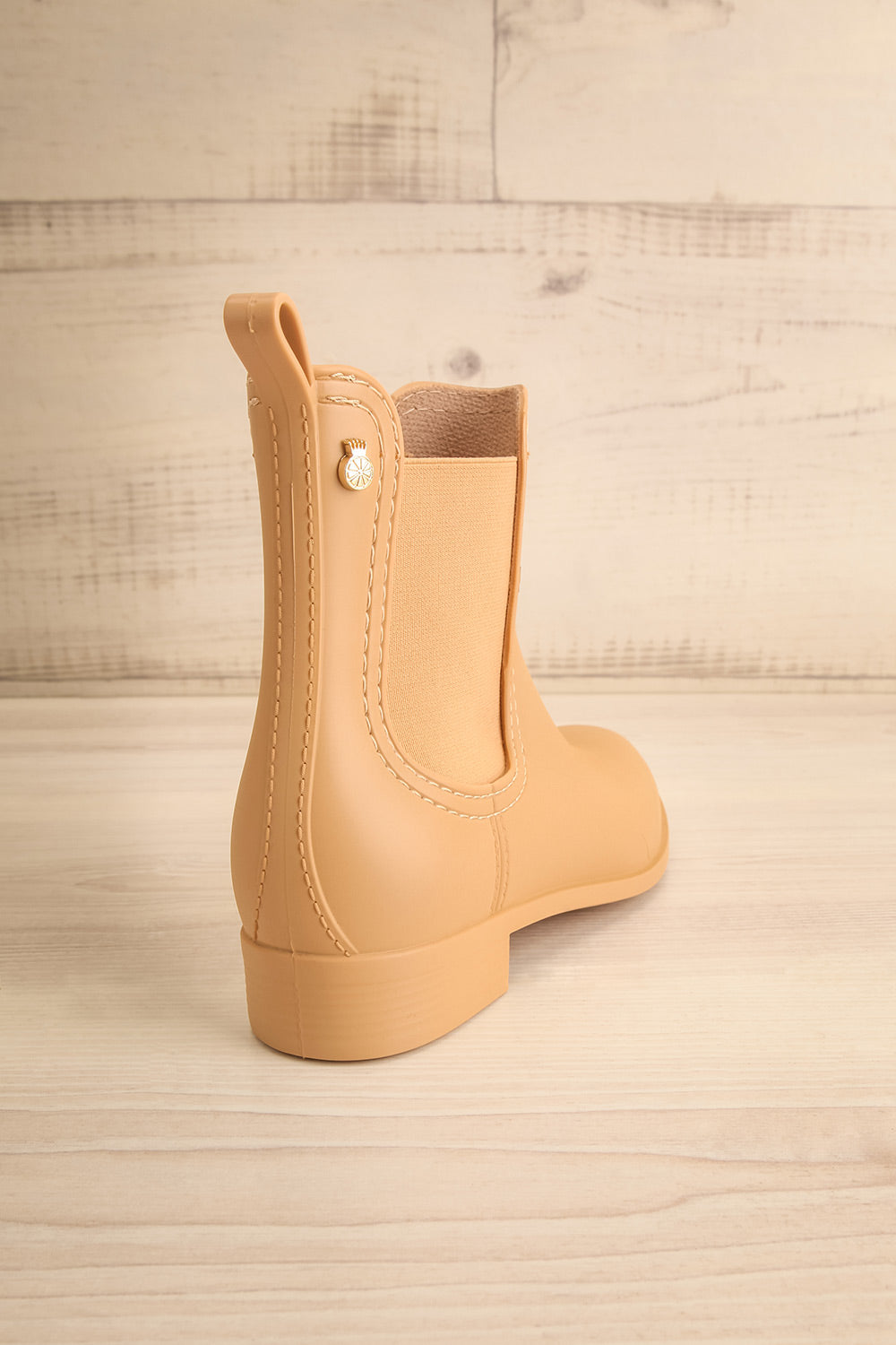 Dartford Beige Chelsea Rain Boots | La petite garçonne back view