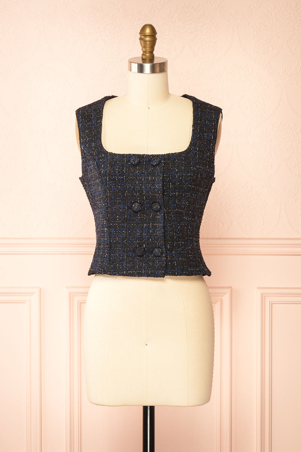 Davie Sparkling Tweed Top | Boutique 1861 front view