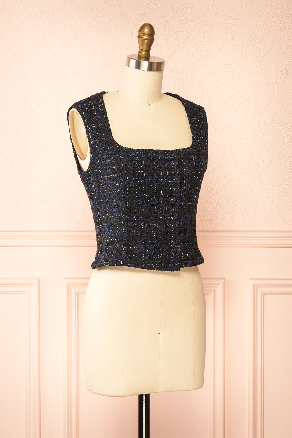 Davie Sparkling Tweed Top | Boutique 1861 side view