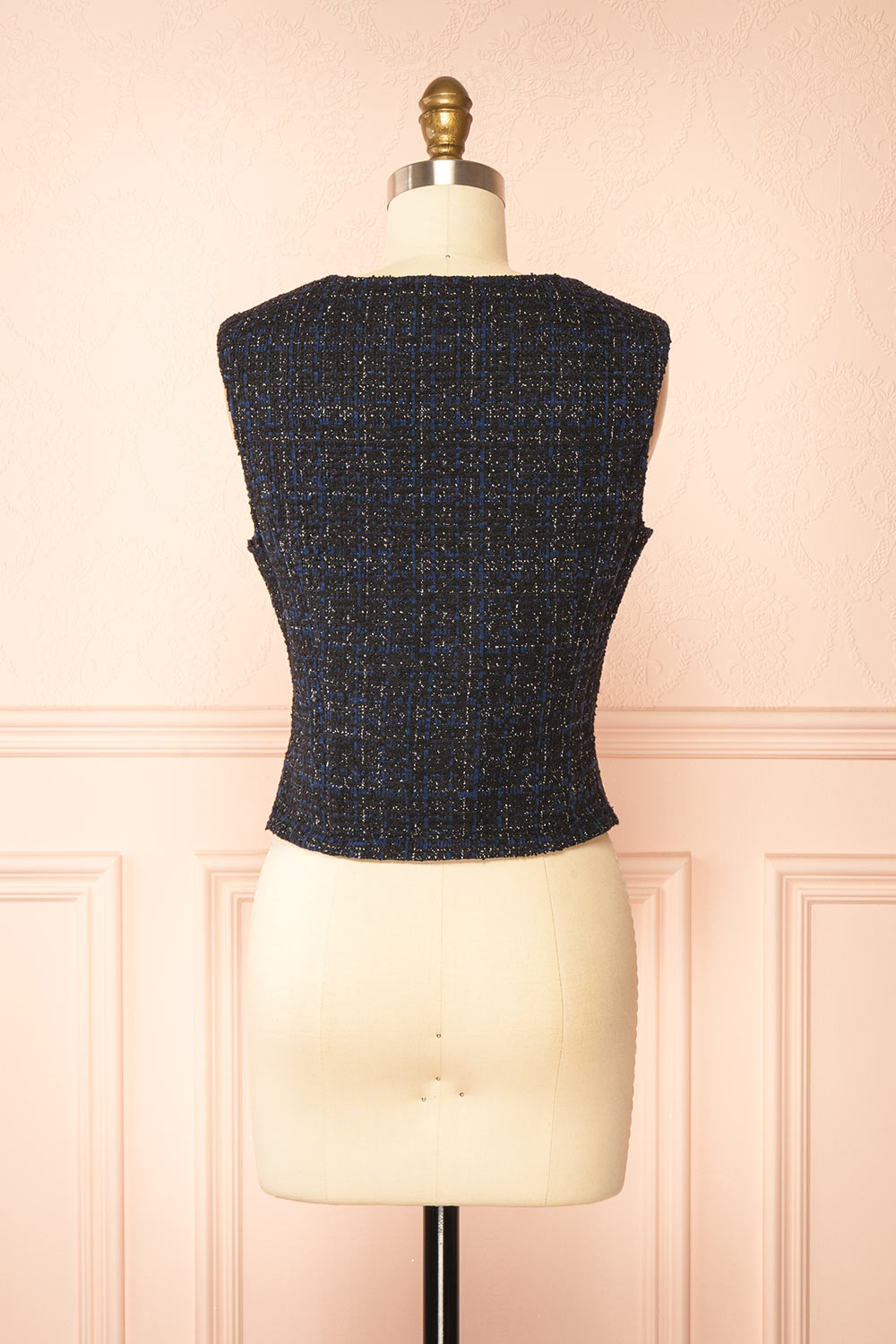 Davie Sparkling Tweed Top | Boutique 1861 back view