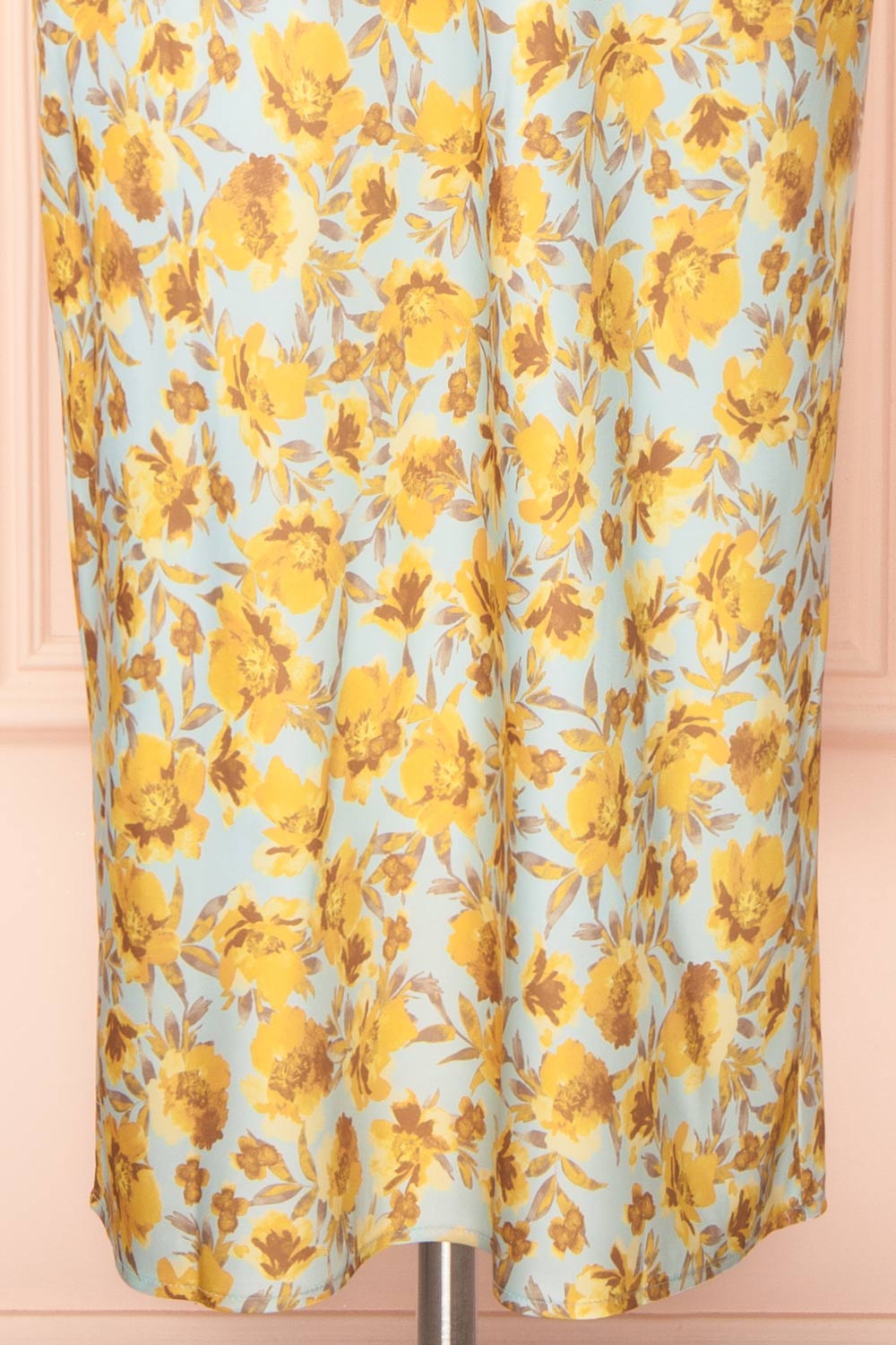 Dayna Cowl Neck Floral Midi Dress | Boutique 1861 bottom close-up