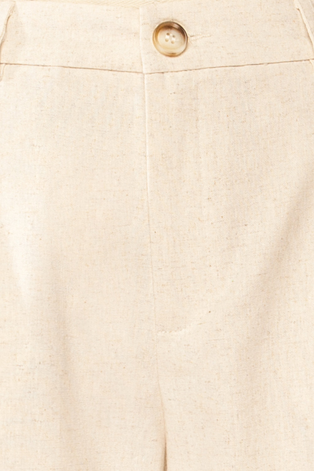 Delaney Beige High-Waisted Linen Pants | La petite garçonne fabric