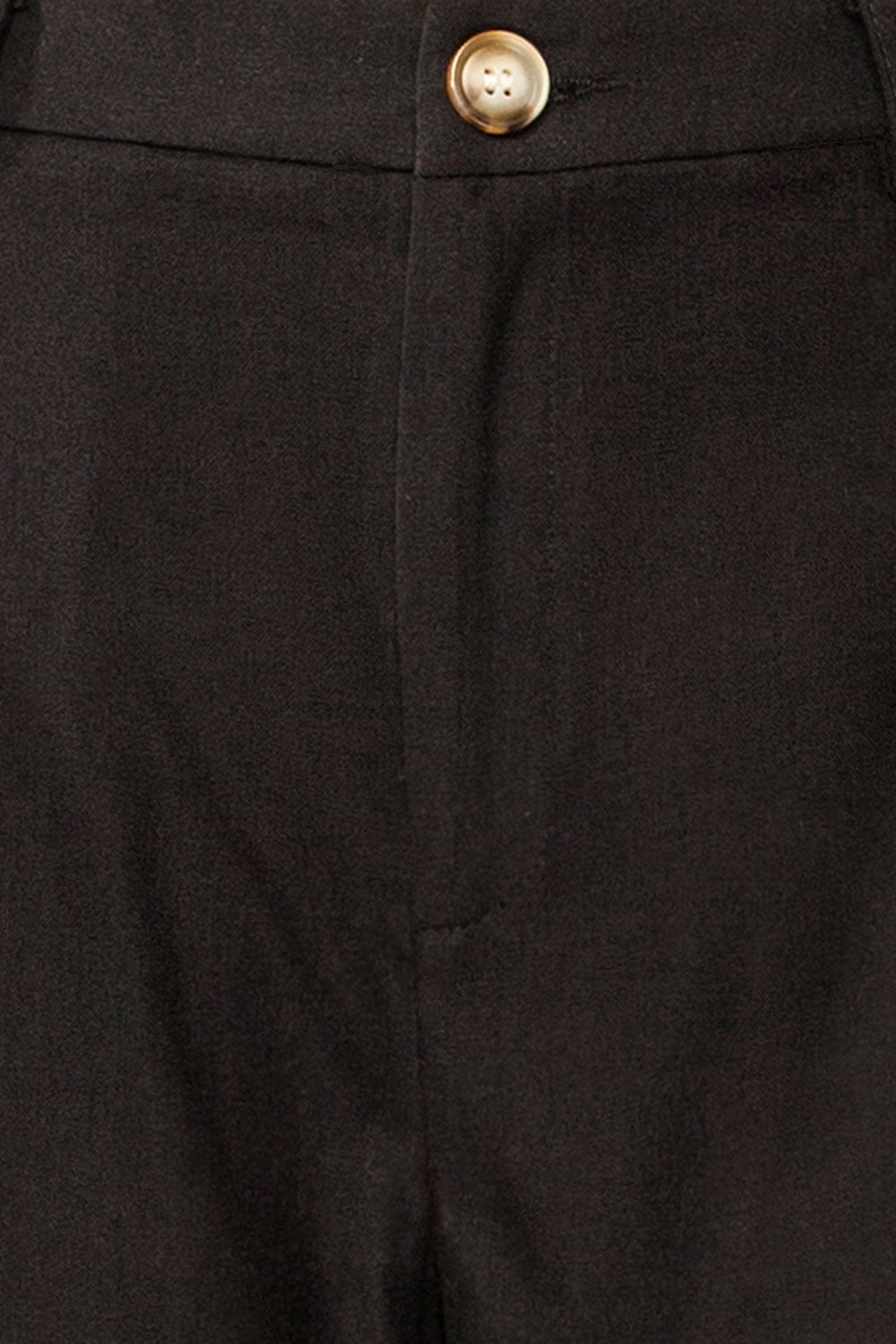 Delaney Black High-Waisted Linen Pants | La petite garçonne fabric