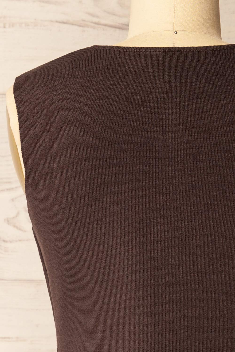 Delano Sleeveless Brown Button-Up Top | La petite garçonne back