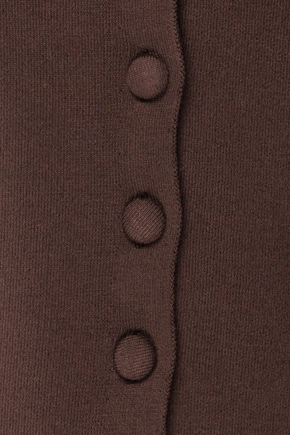 Delano Sleeveless Brown Button-Up Top | La petite garçonne fabric
