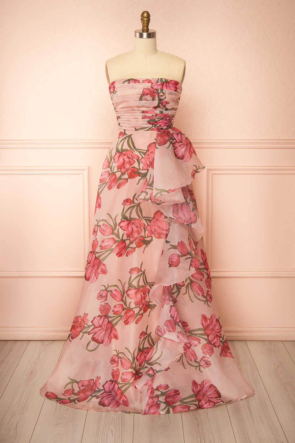 april floral organza ruffle tiered maxi dress Wilder Pleated Tiered Maxi Dress
