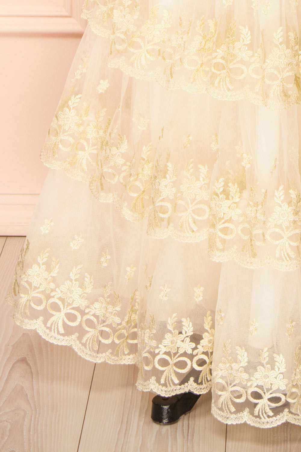 Demera Tiered Embroidered Tulle Maxi Dress | Boudoir 1861 bottom