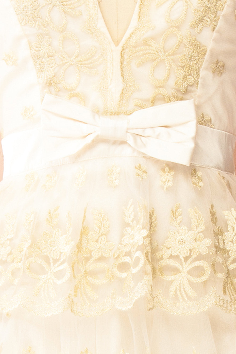 Demera Tiered Embroidered Tulle Maxi Dress | Boudoir 1861 fabric