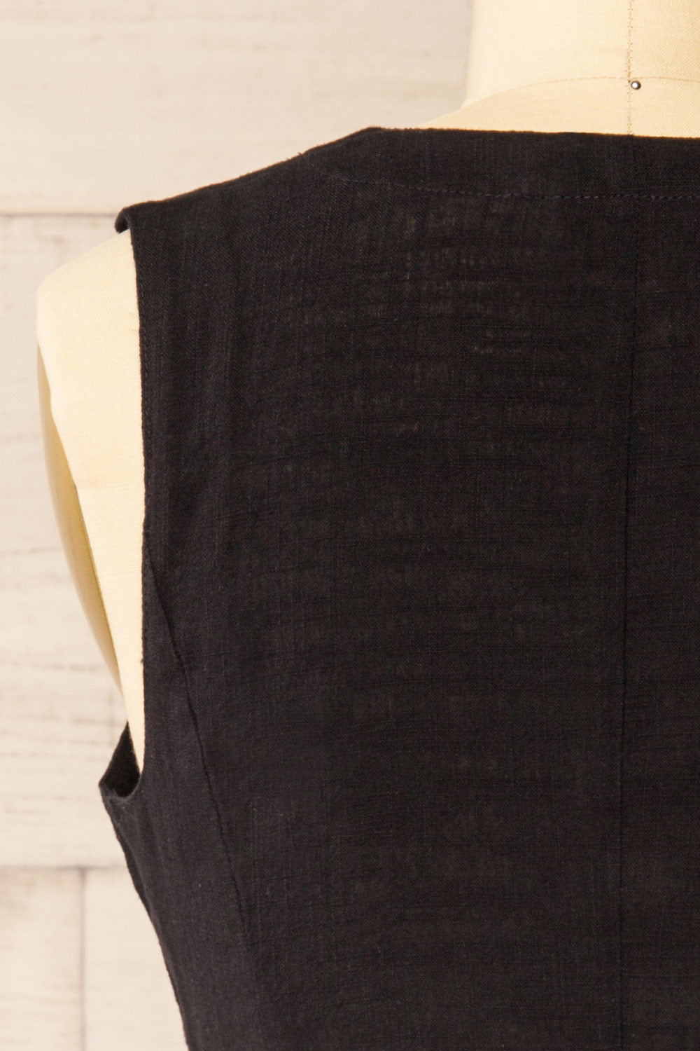 Deng Noir | Gilet Sans Manches à Boutons Marbrés