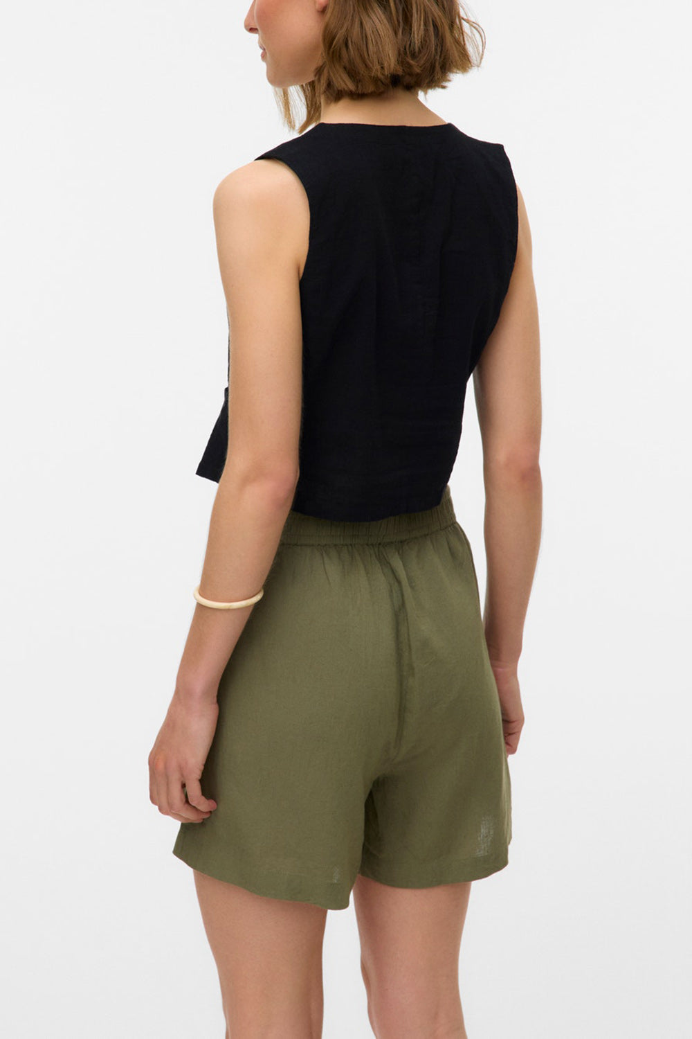 Deng Noir | Gilet Sans Manches à Boutons Marbrés