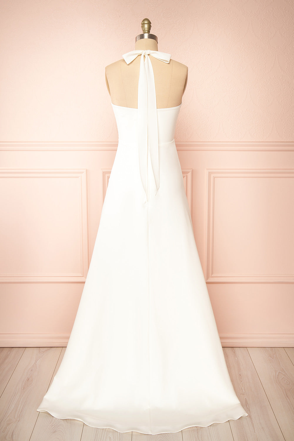 Denisia Ivory Bridal Maxi Dress w/ Train | Boudoir 1861 back view