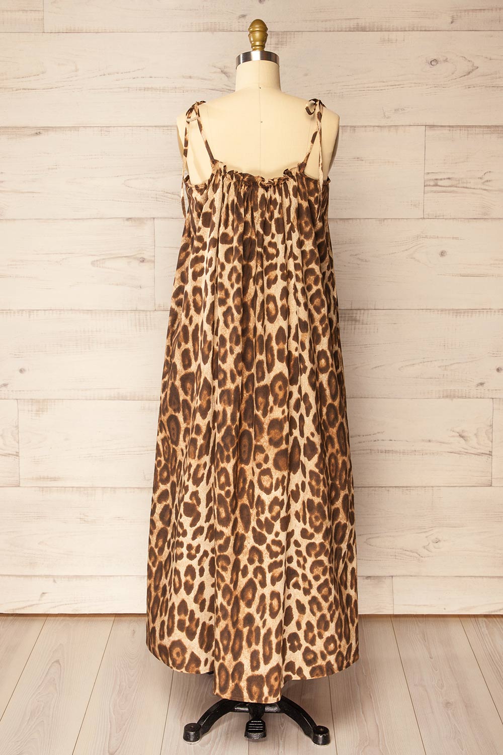 Denizli Leopard Print Oversized Midi Dress | La petite garçonne back view