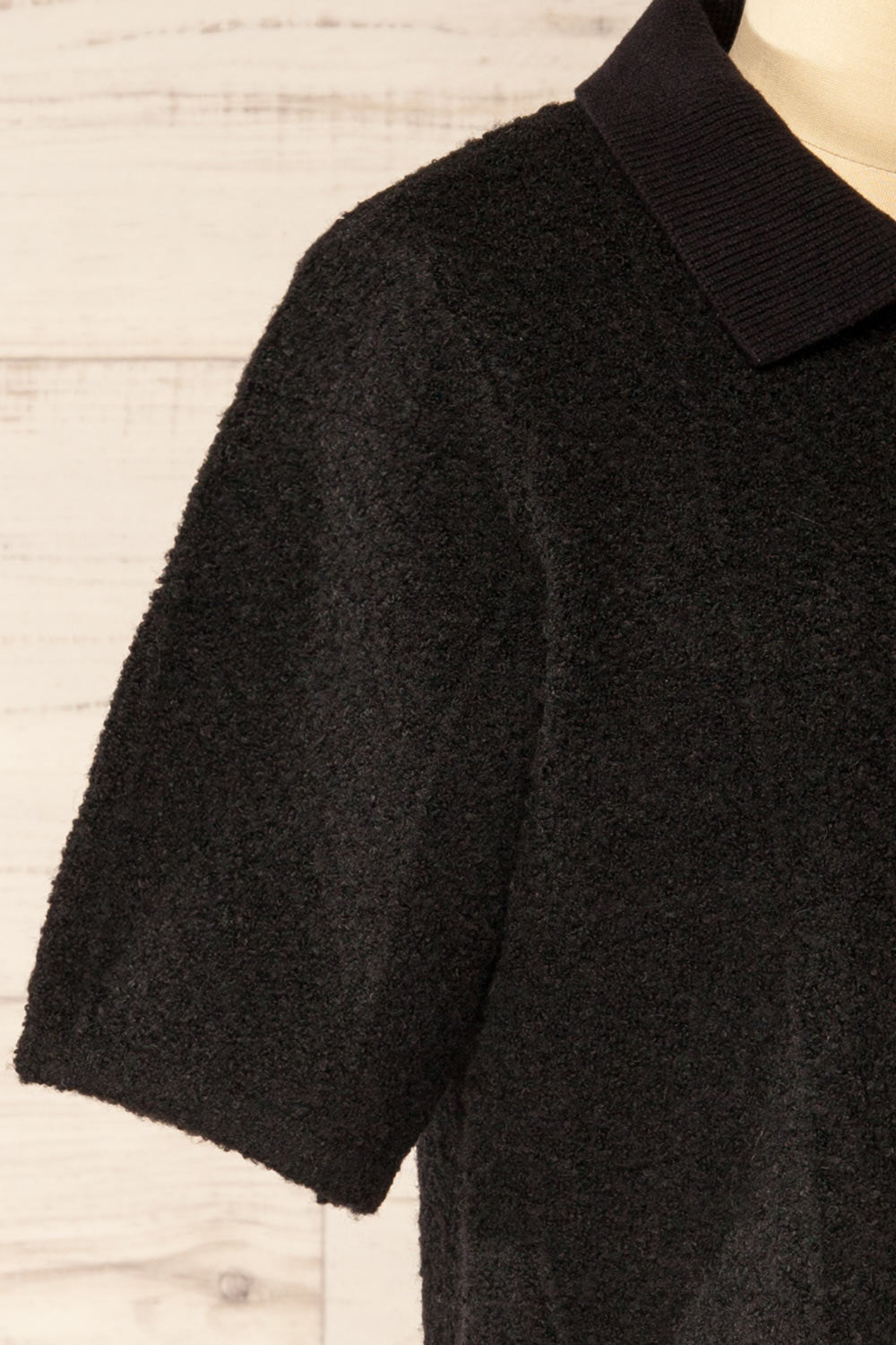 Denton Black Short Sleeve Knit Top | La petite garçonne side