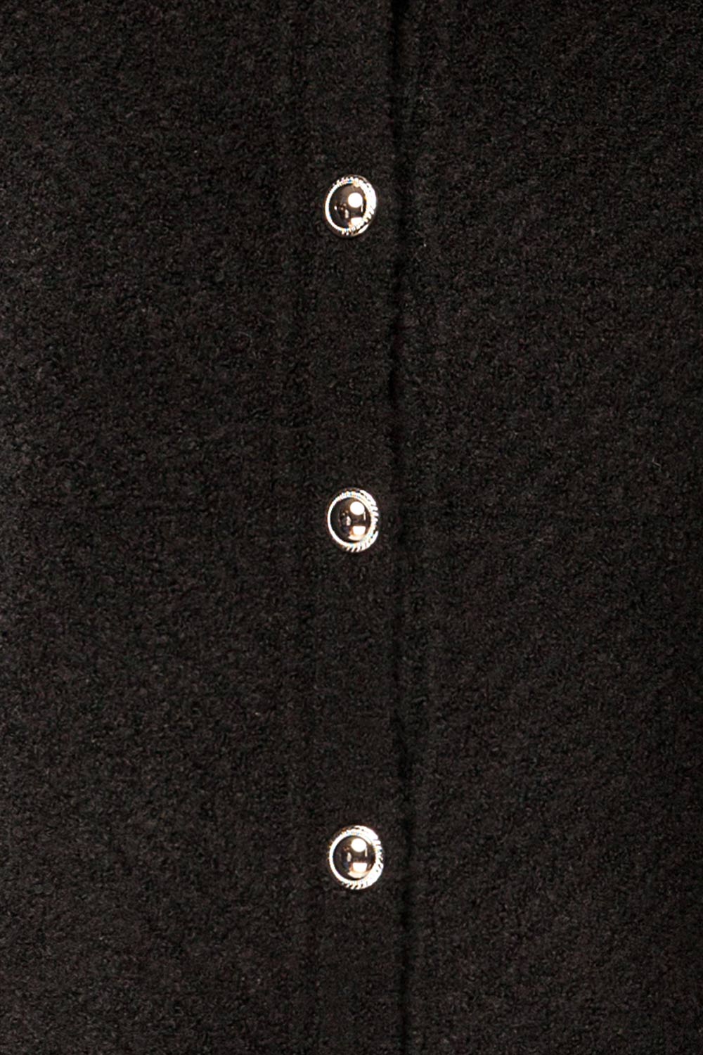 Denton Black Short Sleeve Knit Top | La petite garçonne fabric