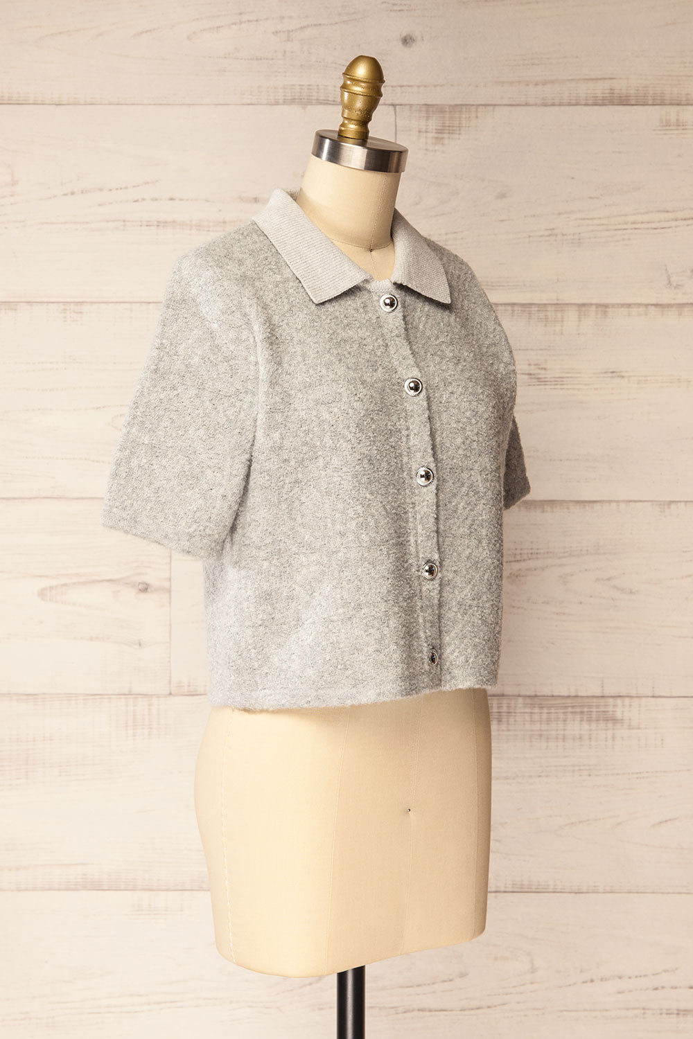 Denton Grey Short Sleeve Knit Top | La petite garçonne side view