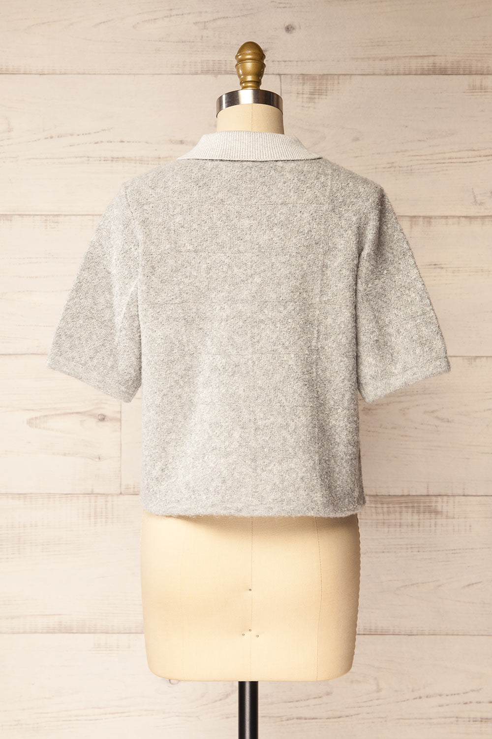Denton Grey Short Sleeve Knit Top | La petite garçonne back view