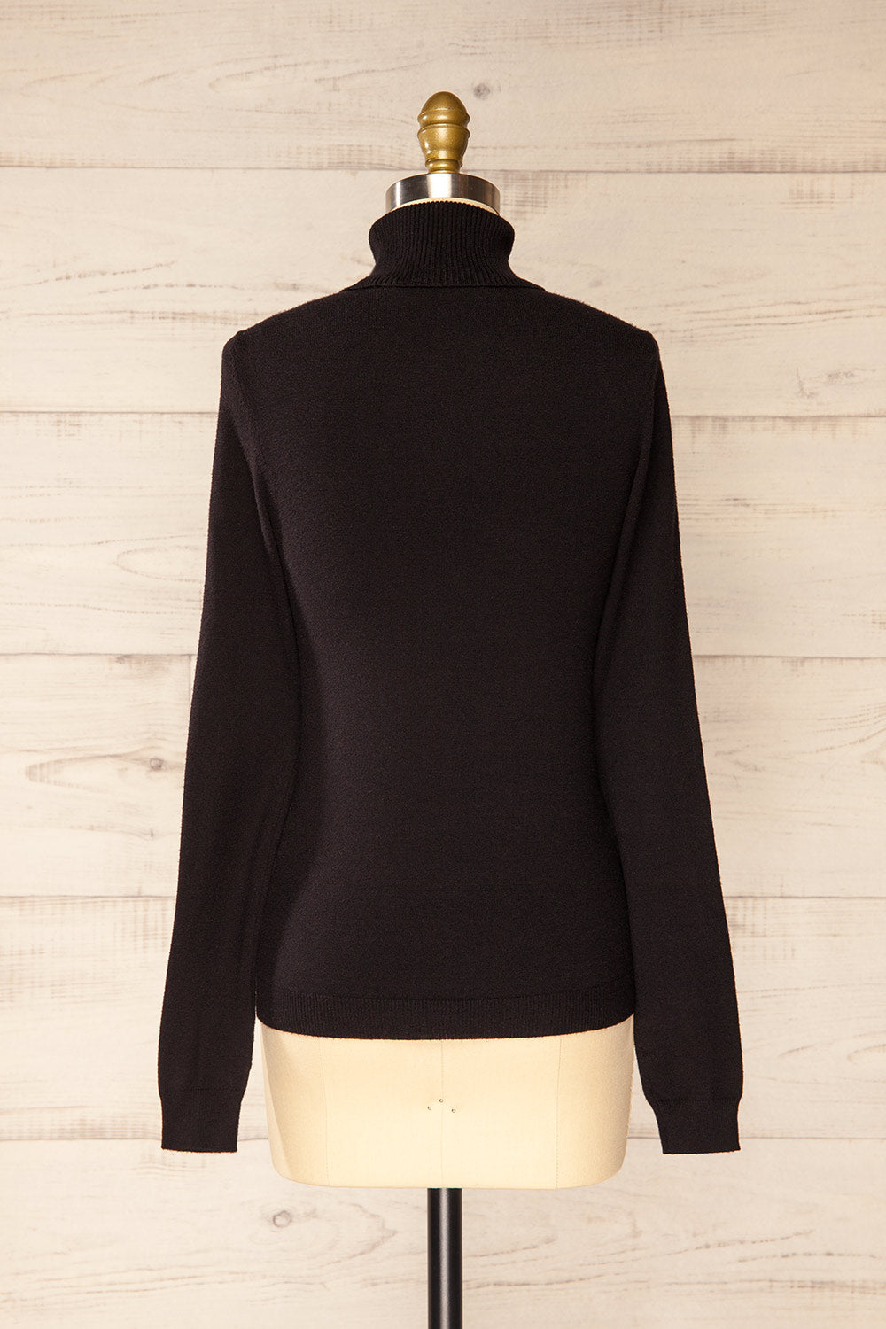 Derby Black Knit Turtleneck w/ Long Sleeves | La petite garçonne back view