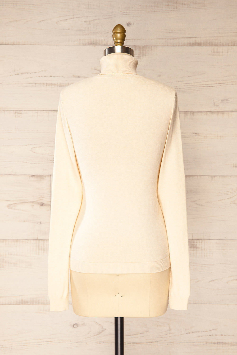 Derby Ivory Knit Turtleneck w/ Long Sleeves | La petite garçonne back view