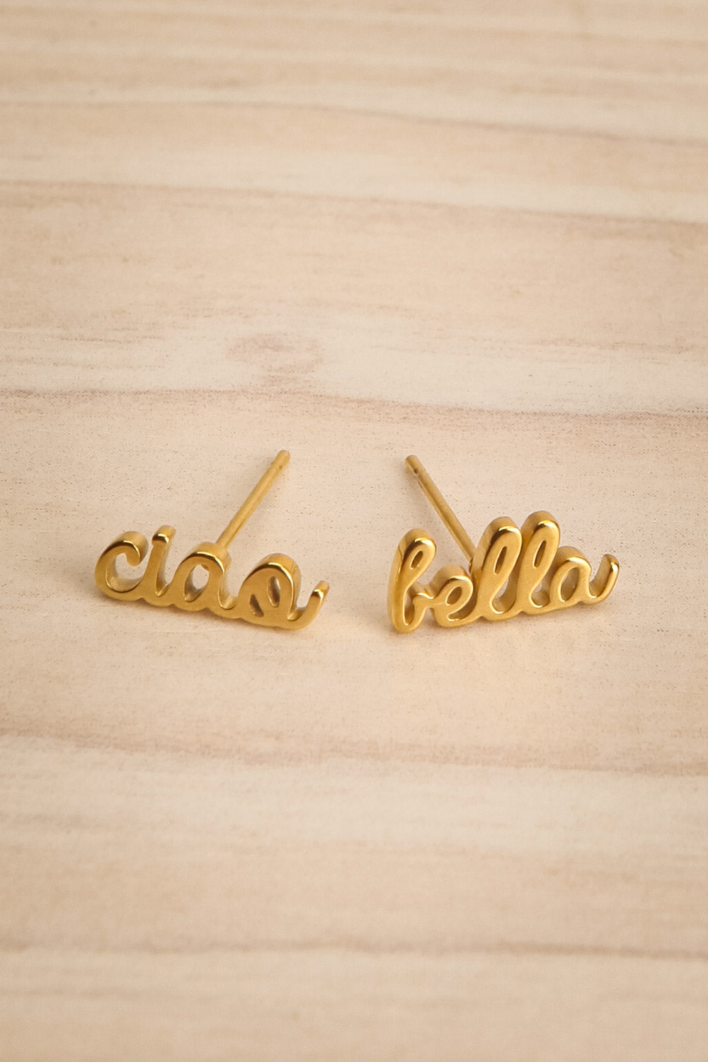 Destin Golden "Ciao Bella" Earrings | La petite garçonne close-up