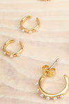 Deuce Set of 4 Pairs of Golden Earrings | La petite garçonne details