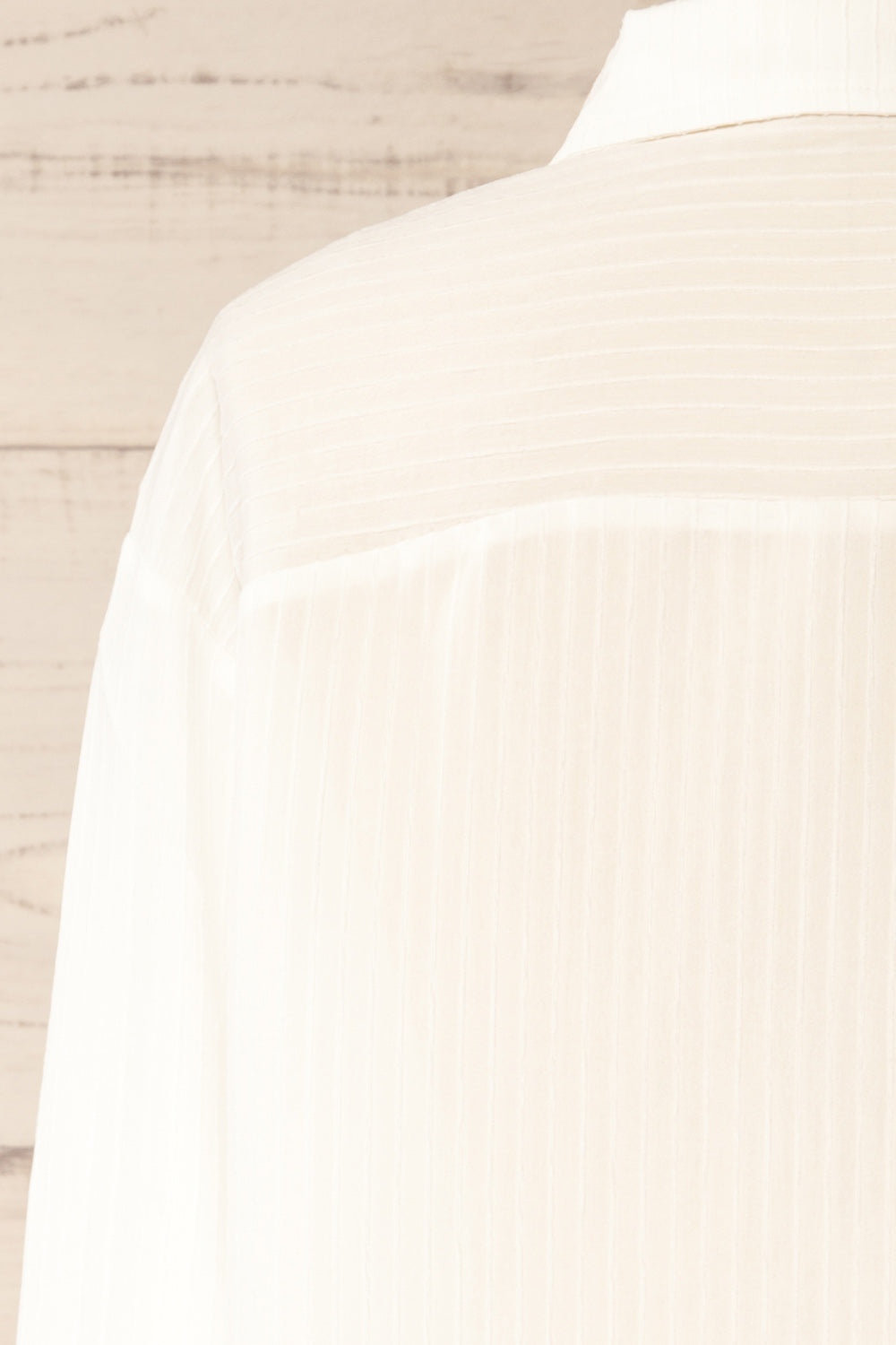 Dhampus White Shirt with Textured Stripes | La petite garçonne back