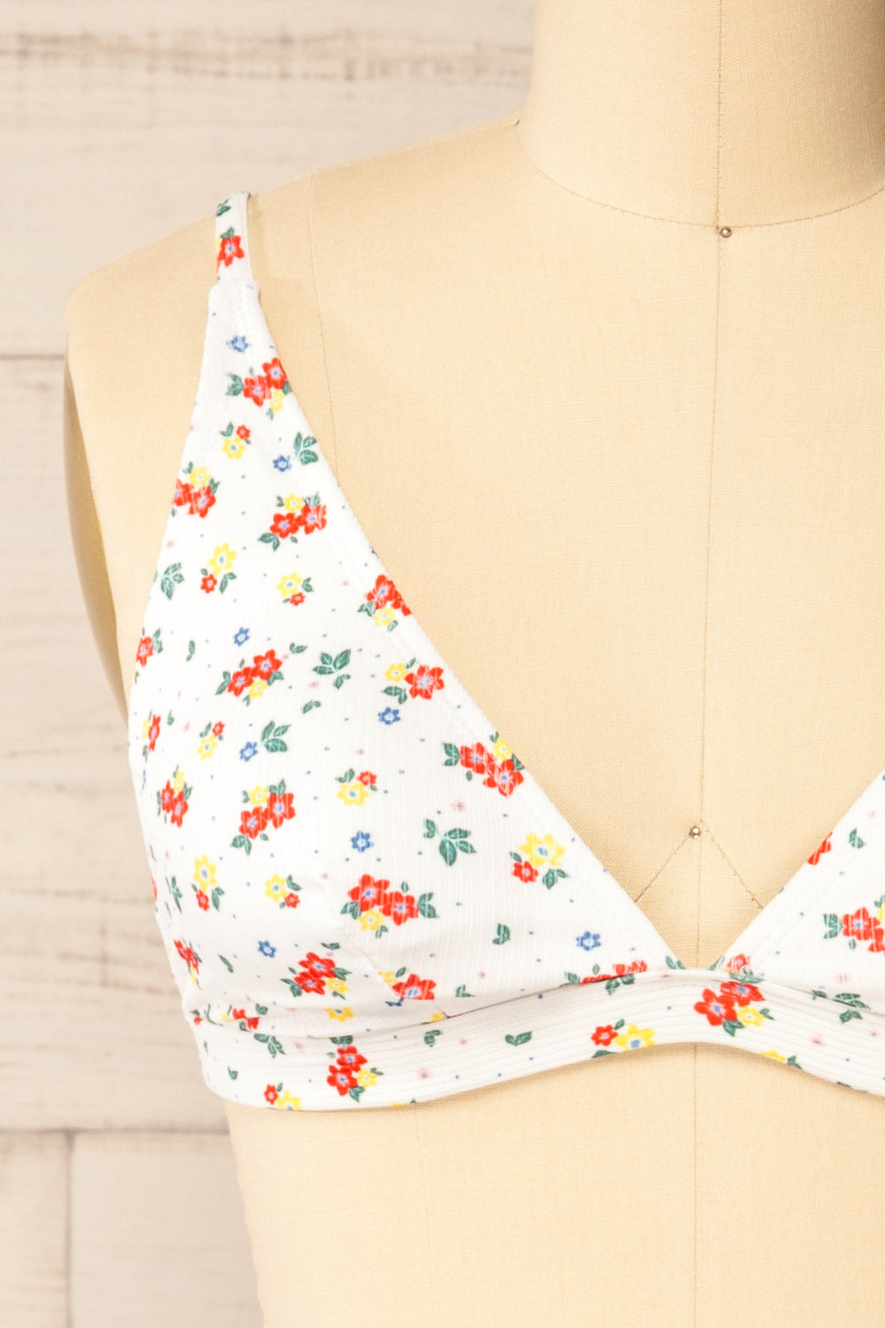 Dhap Flowers and Dots Bikini Top | La petite garçonne front