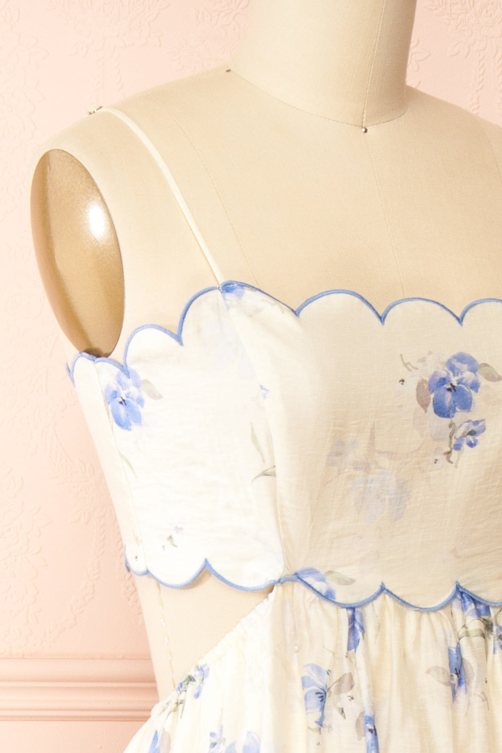 Diandra Long A-Line Floral Dress w/ Back Cut-Out | Boutique 1861 side