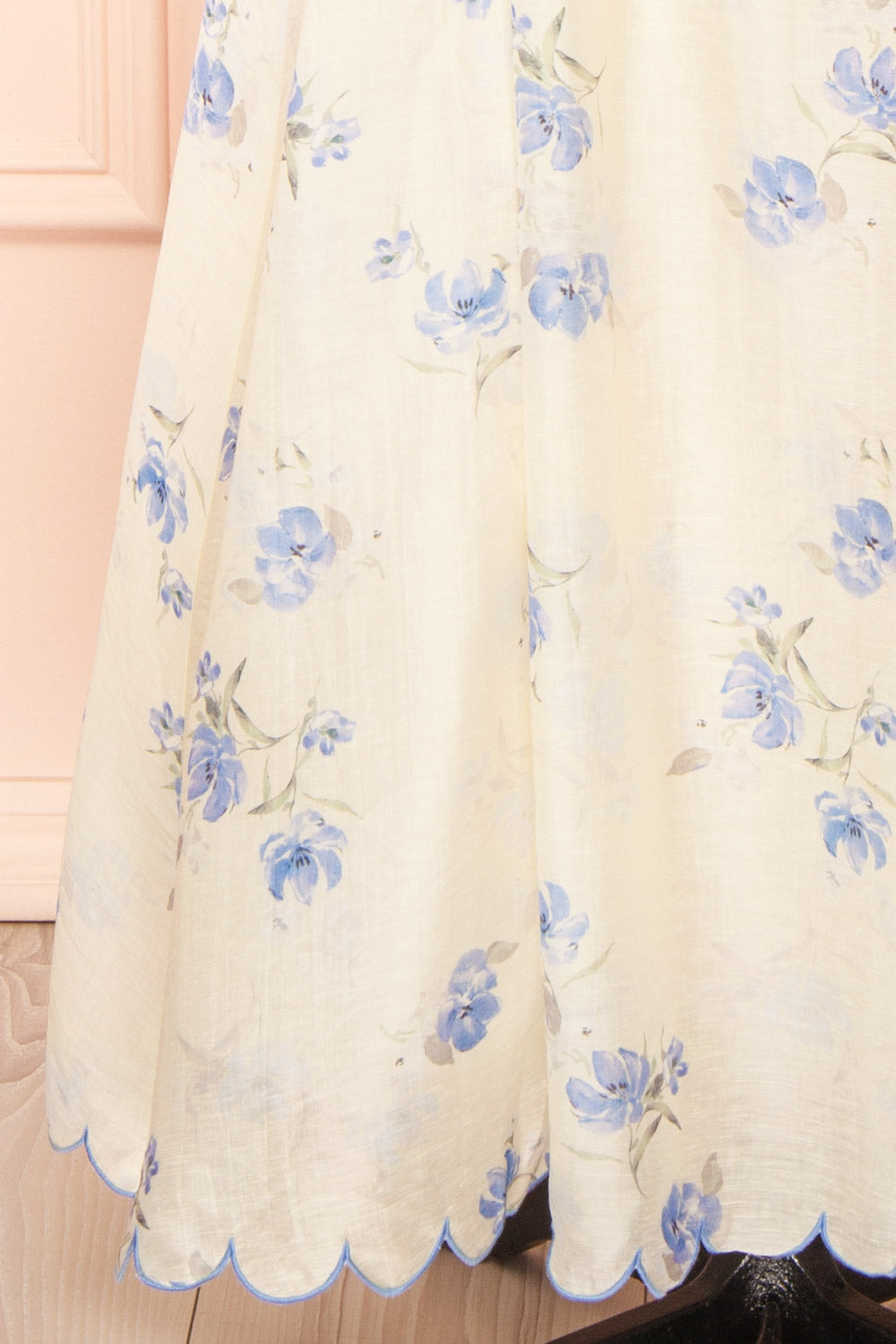 Diandra Long A-Line Floral Dress w/ Back Cut-Out | Boutique 1861 bottom