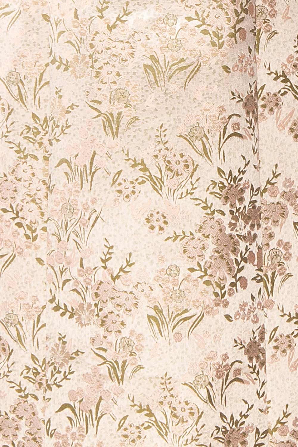 Dianne | Robe Midi Jacquard avec des Bretelles Roses