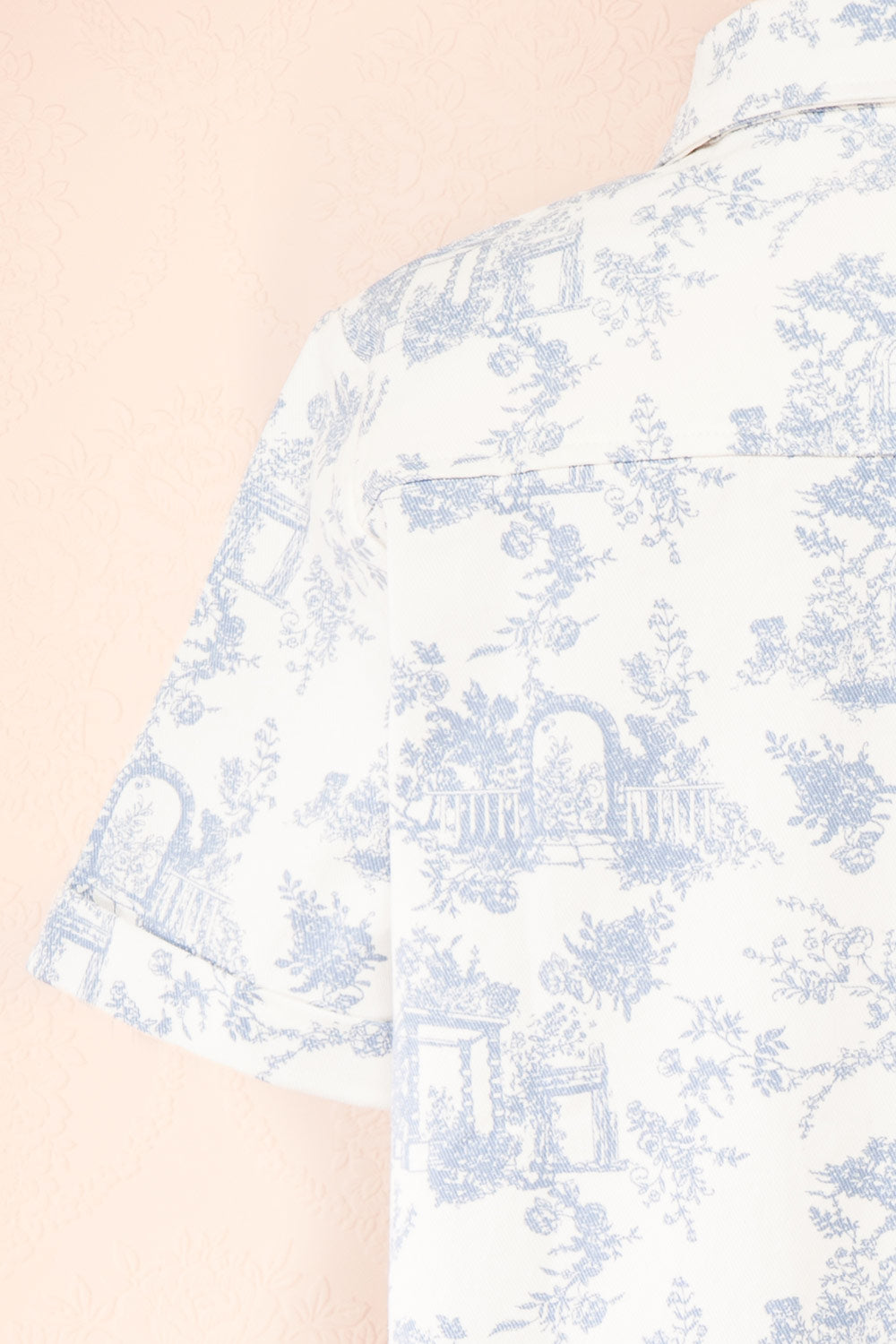 Diaspro White Denim Romper w/ Prints | Boutique 1861 back